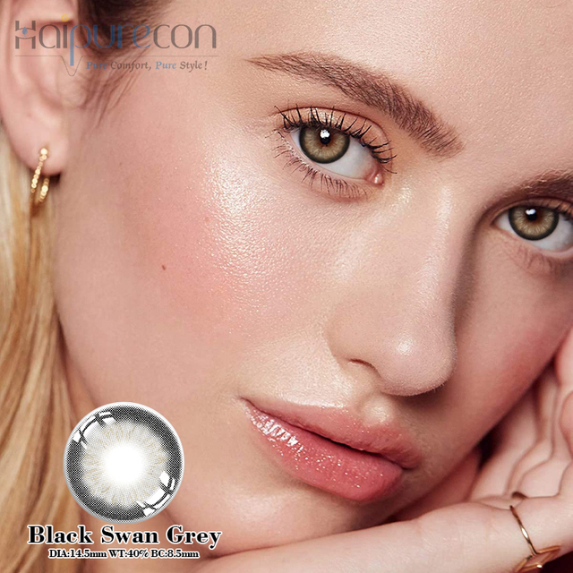 HAIPURECON Đen Swan xám 14,5mm Ống kính tiếp xúc với nguồn