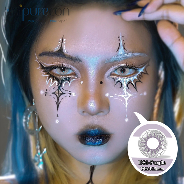 คอนแทคเลนส์คอสเพลย์ Haipurecon D81 สีม่วง 14.5 มม.