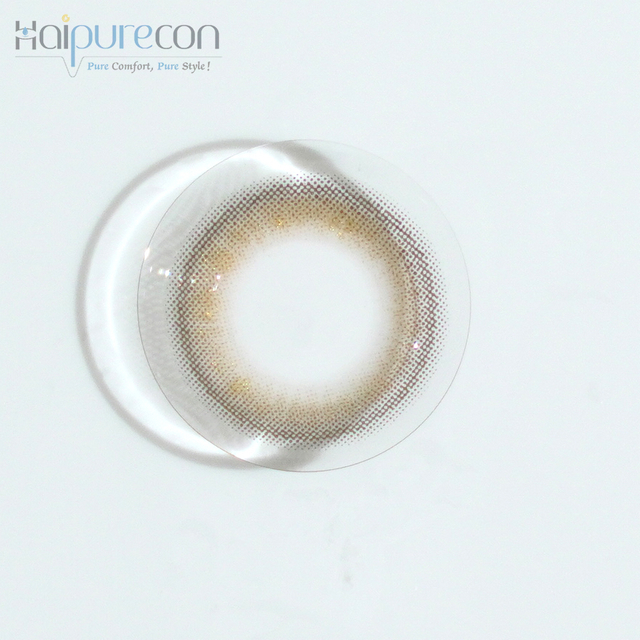 HaipureCon jaarlijkse kleurcontactlenzen gouden melk kat bruin 14,2 mm