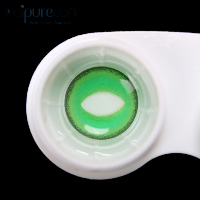 Haipurecon cosplay عدسات اللاصقة الزمرد Green 14.5mm 