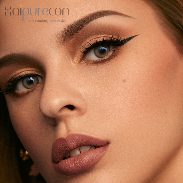 Haipurecon asali peach kijivu 14.5mm mawasiliano lensi na nguvu