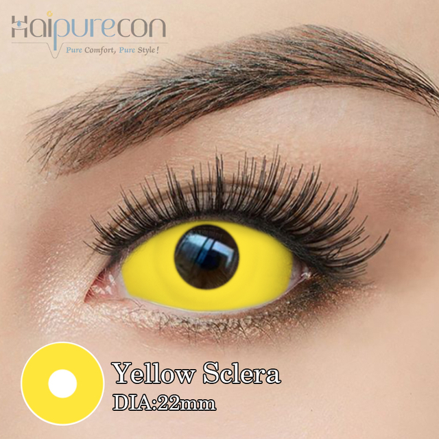Haipurecon sarı sklera 22mm cosplay kontakt lensler