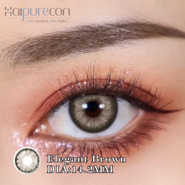 Haipurecon Zarif kahverengi 14,2 mm kontakt lensler