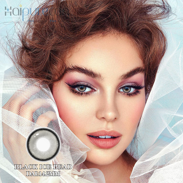 HAIPURURECON Nigrum glacies beads 14.2mm contact lens cum potestate
