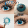 لنزهای تماسی آبی Haipurecon Peach Nectar Blue 14.5mm 40% Content Water for Blondes with UV Blocking