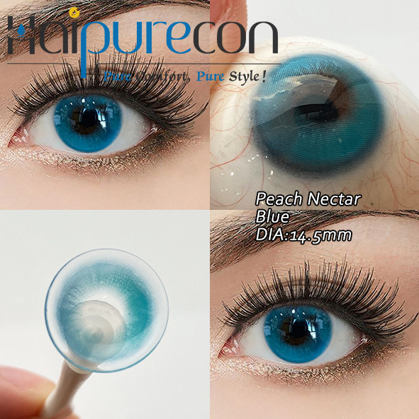 Haipurecon Peach Nectar Blue 14,5mm 40% H&agrave;m lượng nước K&iacute;nh &aacute;p tr&ograve;ng m&agrave;u xanh d&agrave;nh cho t&oacute;c v&agrave;ng c&oacute; khả năng chặn tia cực t&iacute;m