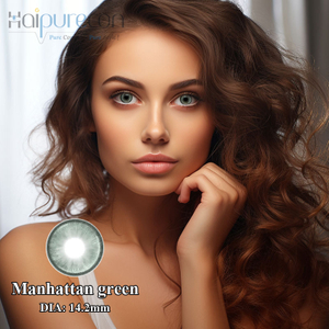 Haipurecon Manhattan Green contact lens 14.2mm ជាមួយនឹងថាមពល