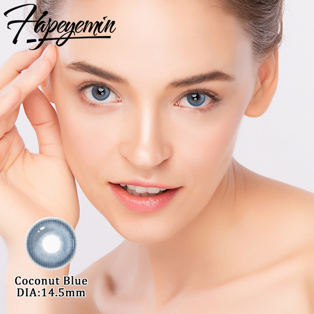 直径14.5mmのハロウィン用ブルーコンタクトレンズ、リンバルリング付き