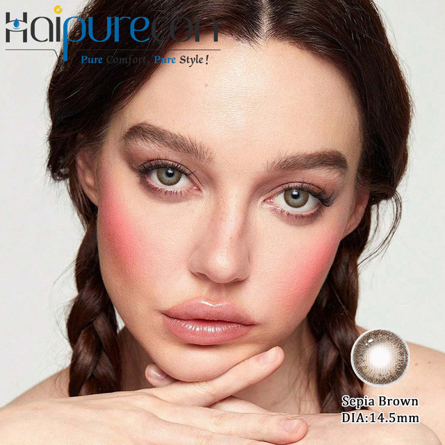 Haipurecon Sepia Brown 14,5 mm Jahres-Kontaktlinsen Neu eingetroffen