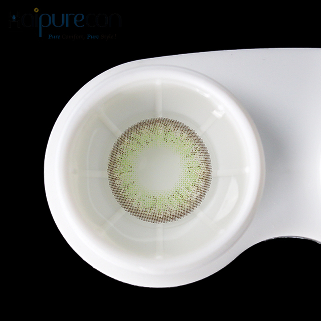 Haipurececon Parva Fera Cattus Green 14.0mm Contact Lentium cum Power