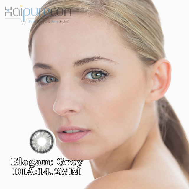 Haipurecon Lentile de contact gri elegante de 14,2 mm