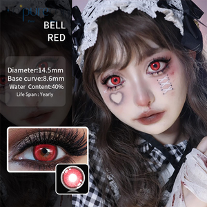 Haipurecon Cosplay kleur kontaklens Annabel rooi 14.2mm met krag