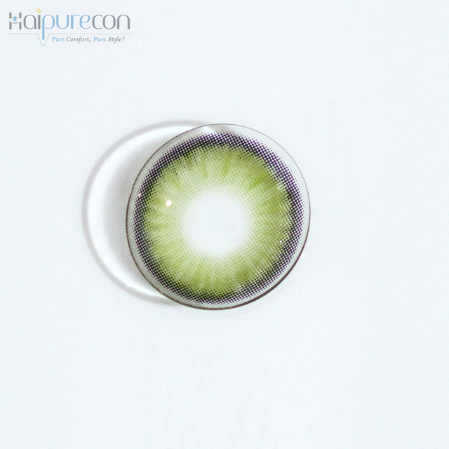 Lentes de contacto Haipurecon Diamond Sugar verde de 14,5 mm con potencia