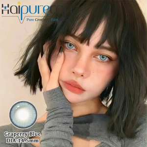 Haipurecon Graperry Blue 14,5 mm ročn&iacute; jednor&aacute;zov&eacute; kontaktn&iacute; čočky pro světl&eacute; oči modr&eacute; 0,08 mm tloušťka