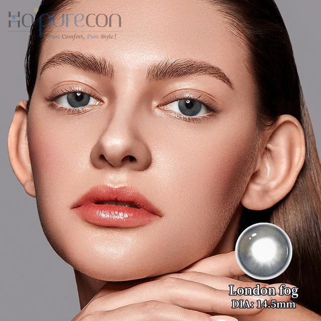 Haiipurecon London Fog 14.5 MM အဆက်အသွယ်မှန်ဘီလူးပါဝါနှင့်အတူ