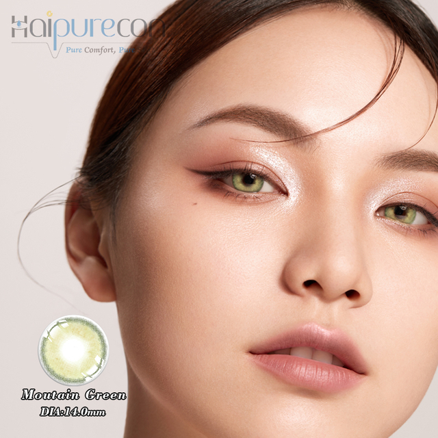 Haipurecon Mountain Green 14,0 mm kontaktní čočky s napájením