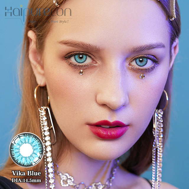 Haipurecon Vika Blue -Kontaktlinsen mit Strom