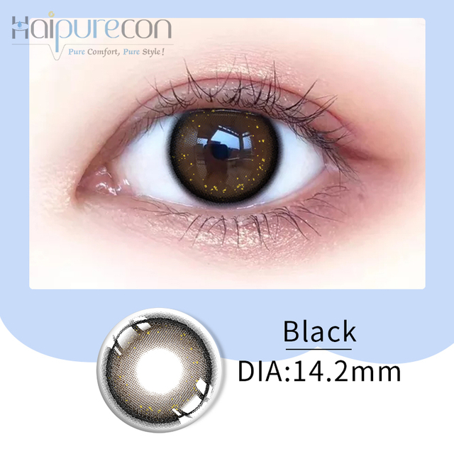 Haipurecon Crystal 4トーンブラック14.2mmコンタクトレンズ