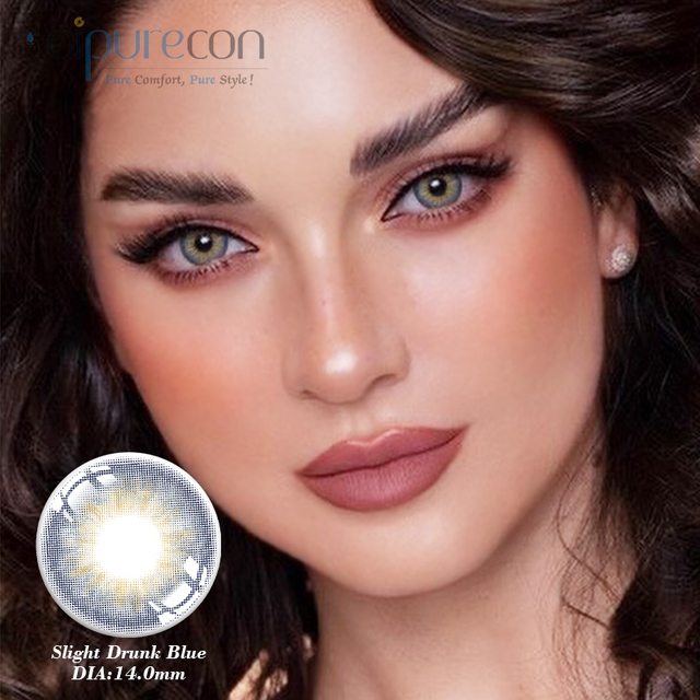 Haipurecon bahagyang lasing na asul 14.0mm na may power color contact lens