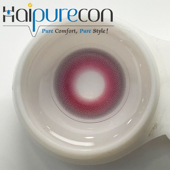 Ετήσια χρήση μωβ επαφών Έγχρωμες επαφές ματιών Cosplay Καμπύλη βάσης 8,5 mm