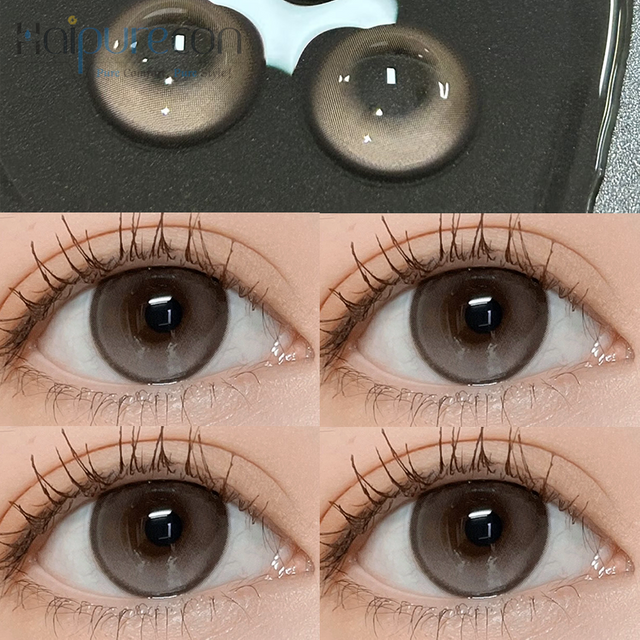 Haipurecon asali peach kijivu 14.5mm mawasiliano lensi na nguvu