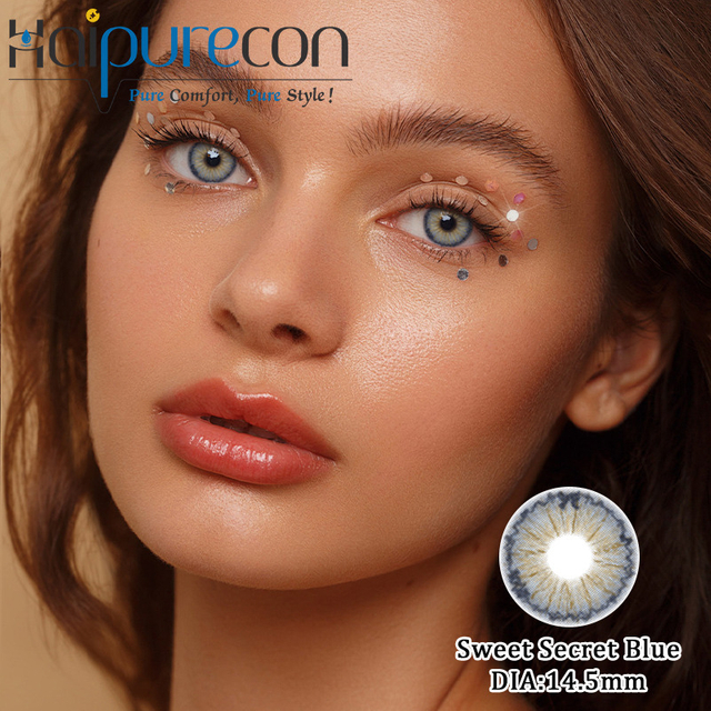 Haipurecon Sweet Secret Mavi 14.5mm Y&uuml;zde 40 Su İ&ccedil;eriği Toptan Rahat Doğal Stil Lensler