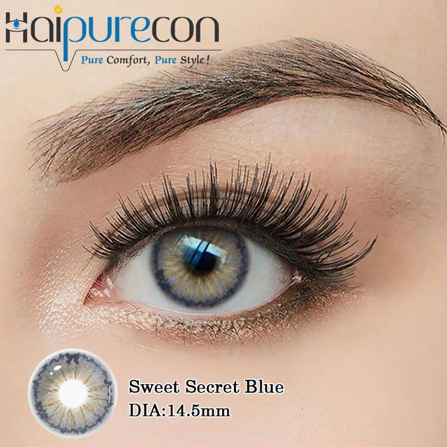 Haipurecon Sweet Secret Mavi 14.5mm Y&uuml;zde 40 Su İ&ccedil;eriği Toptan Rahat Doğal Stil Lensler