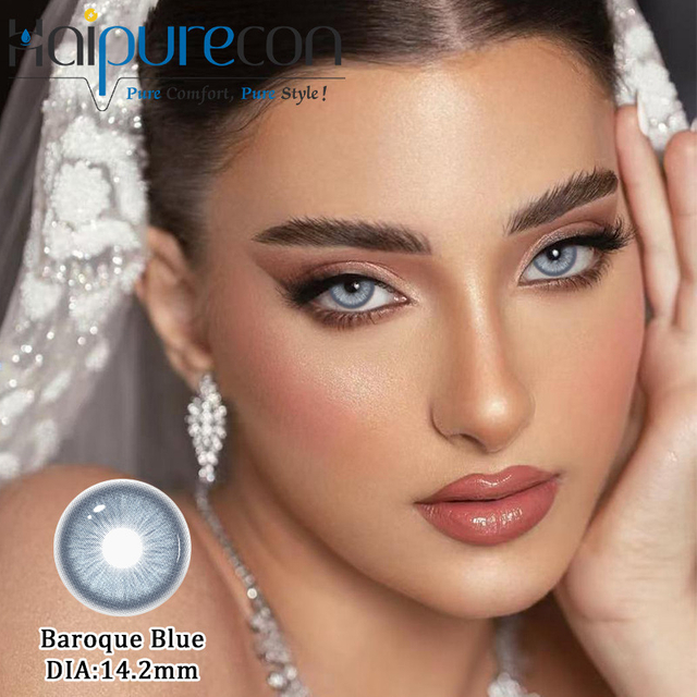 Haipurecon Baroque Blue 14.2mm 14.2mm Diameter Blue Whakapā Arotahi CE Tiwhikete mo nga Kanohi Paraone