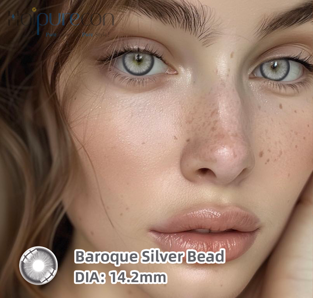 Haipurecon baroque fedha bead 14.5 mm lensi ya mawasiliano na nguvu