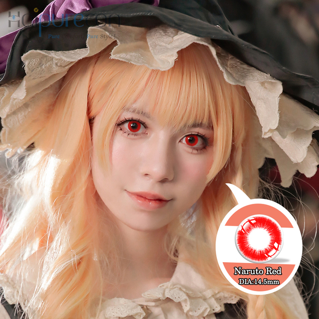 Lenti a contatto Haipurecon Cosplay Naruto Rosse da 14,5 mm 