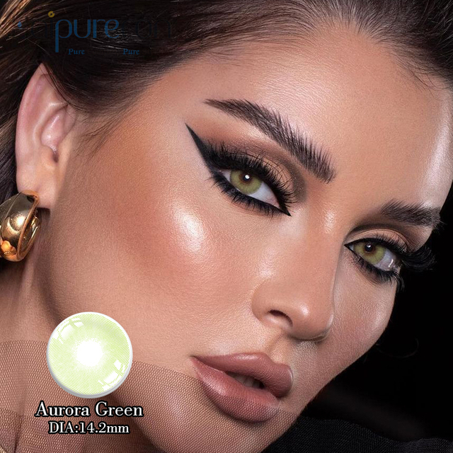 Haipurecon Aurora Green 14.2mm Hubungi Lense Dengan Kuasa
