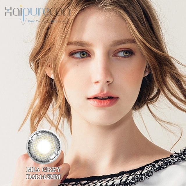 ハイプレコン 14.2mm グレー 度付きカラーコンタクトレンズ