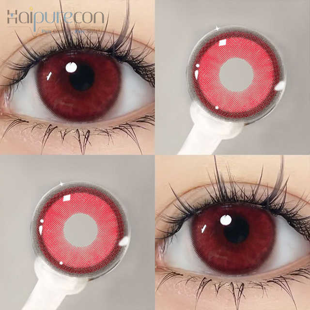 Haipurececon Cosplay color contactus Lens Annabell Rubrum 14.2mm cum Power 