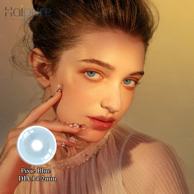 Lentes de contacto Haipurecon pixie azul de 14,2 mm