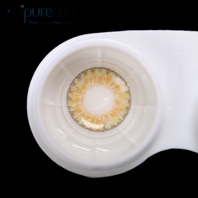 Haipurecon murni hazel 14.5mm lensa kontak dengan daya
