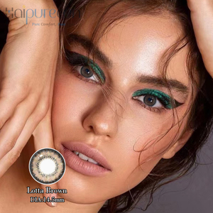 لنزهای تماسی رنگی Haipurecon سالانه Lotta Brown 14.5mm با قدرت