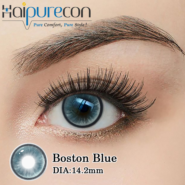 Haipurecon Boston Blue 14.2мм 40 хувийн усны агууламжтай жилийн загварын контакт линзний бөөний үйлдвэрээс шууд