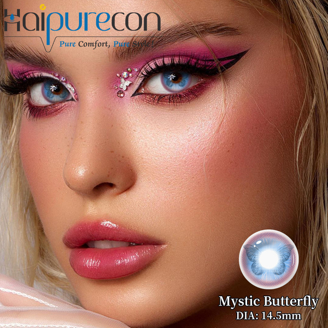 Haipurecon Mystic Butterfly Purple Cosplay-contactlenzen 40 procent watergehalte CE- en ISO-gecertificeerd