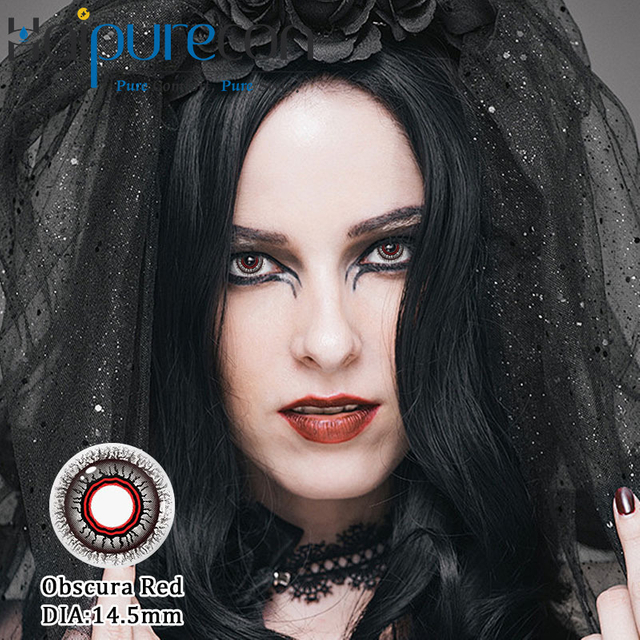 Haipurecon Obscura Rode Cosplay Contactlenzen 14,5 mm 40 procent watergehalte 8,6 basiscurve