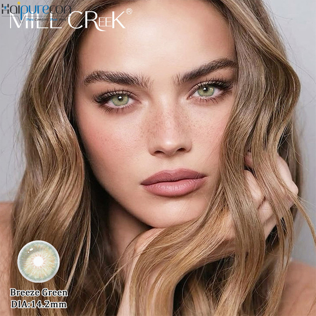 Haipurecon Breeze Green 14,2 mm bedst s&aelig;lgende K-Beauty daglige engangskontaktlinser 10 stk.