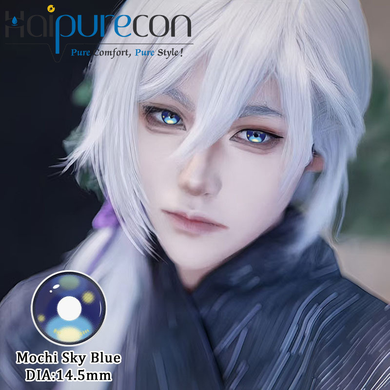 Haipurecon Mochi Sky Blue Cosplay Contact Lens 14.5mm