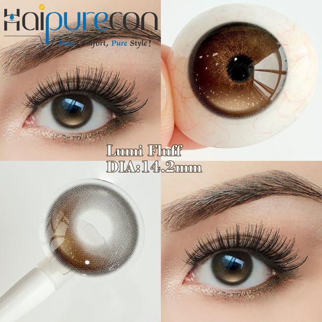 Haipurecon Lumi Fluff ကို အသားပေးဖော်ပြသော မျက်ကပ်မှန်များ သက်တောင့်သက်သာ ဝတ်ဆင်နိုင်သော အတွေ့အကြုံ 14.2mm 40% ရေပါဝင်မှု လက်ကား စက်ရုံမှ တိုက်ရိုက် OEM/ODM