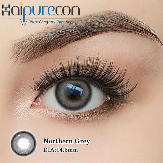 Haipurecon வடக்கு சாம்பல் 14.5mm K-பியூட்டி டெய்லி டிஸ்போசபிள் கான்டாக்ட் லென்ஸ்கள் 10 துண்டுகள் புதிய வருகை